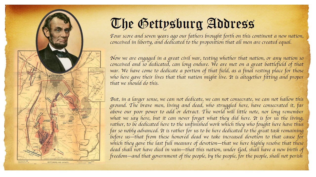 the text of the gettysburg address